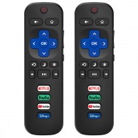 (Pack of 2) Replacement Remote Control Only for Roku TV, Compatible for TCL Roku/Hisense Roku/Onn Roku/Philips Roku Smart TVs(Not for Stick and Box)
